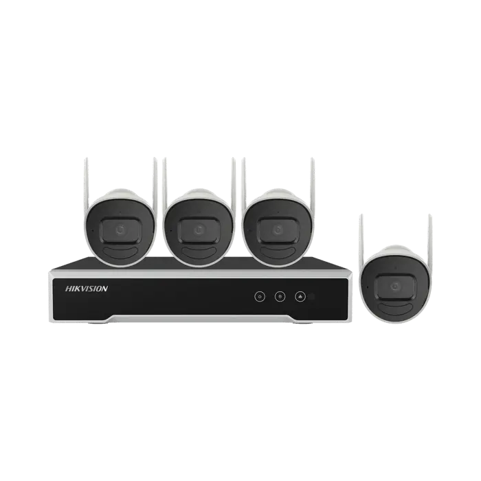 Kit IP Inalámbrico 1080p / NVR 4 Canales / 4 Cámaras Bala para Exterior / 1 HDD de 1 TB / Modo Repetidor